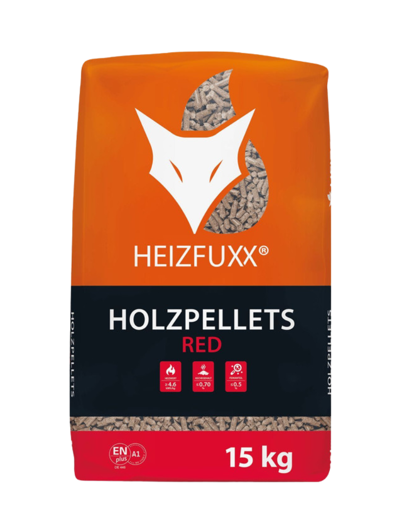 Palette de Pellets Bois Dur Heizfuxx Rouges – 65 sacs de 15 kg (975 kg) – Image 3