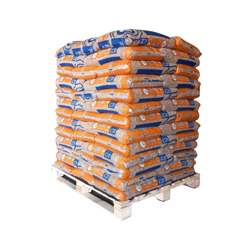 Palette de Pellets Bois Résineux Let's Pellet ENplus A1 – 65 sacs de 15 kg (975 kg)