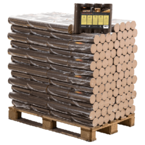 Briquettes rondes de hêtre – Palette 96 paquets x 10 kg (960 kg)