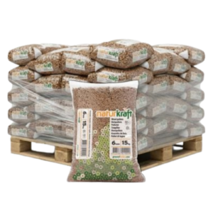Demi-Palette Naturkraft Granulés de Bois – 34 Sacs x 15 kg (510 kg)