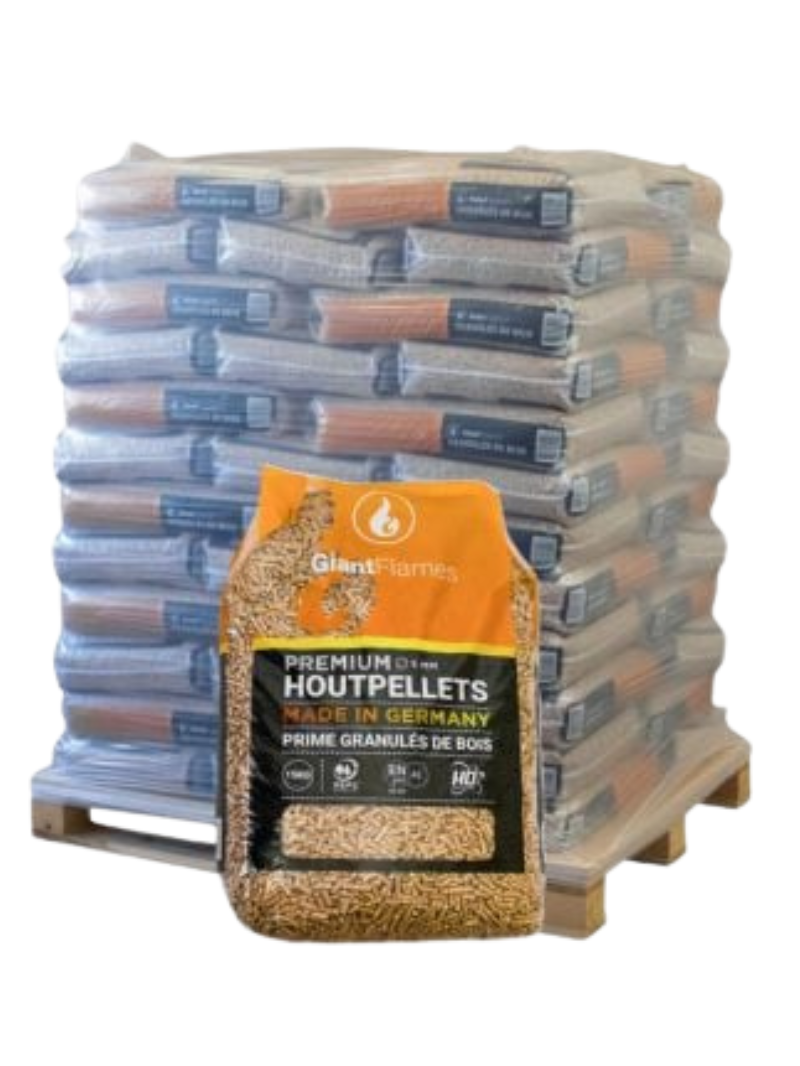 Demi-Palette de Granulés de Bois Giant Flames – 35 Sacs x 15 kg (525 kg)