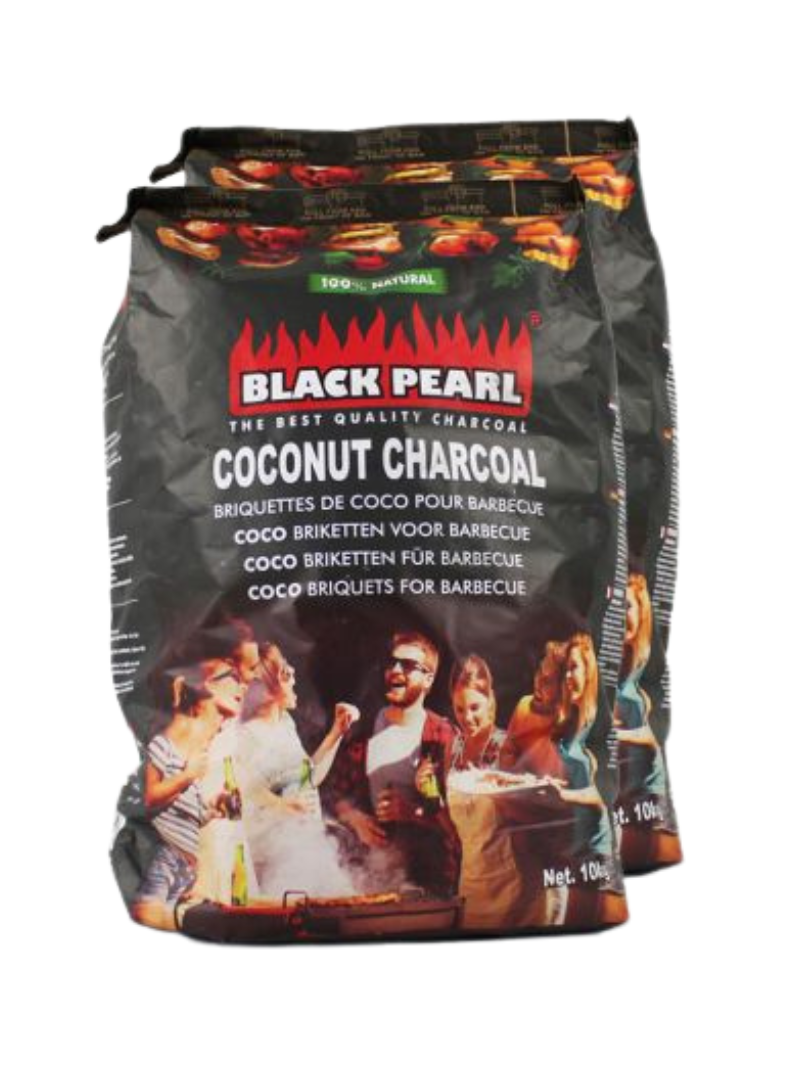 Black Pearl BBQ – Briquettes de noix de coco 25 x 10 kg (250 kg)