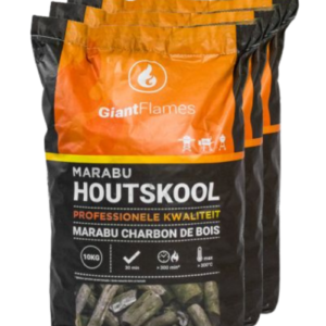 Palette Giant Flames Charbon de bois Marabu – 60 x 10 kg (600 kg